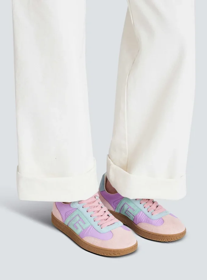 Balmain Swan sneakers i mocka och nylon Balmain Swan sneakers i mocka och nylon