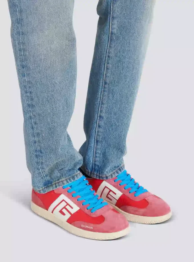 Balmain Swan sneakers i mocka och nylon