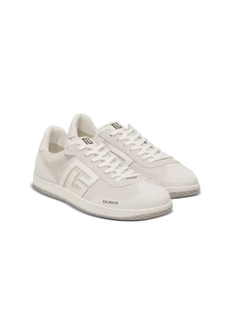 Balmain Swan sneakers i mocka och slätt läder