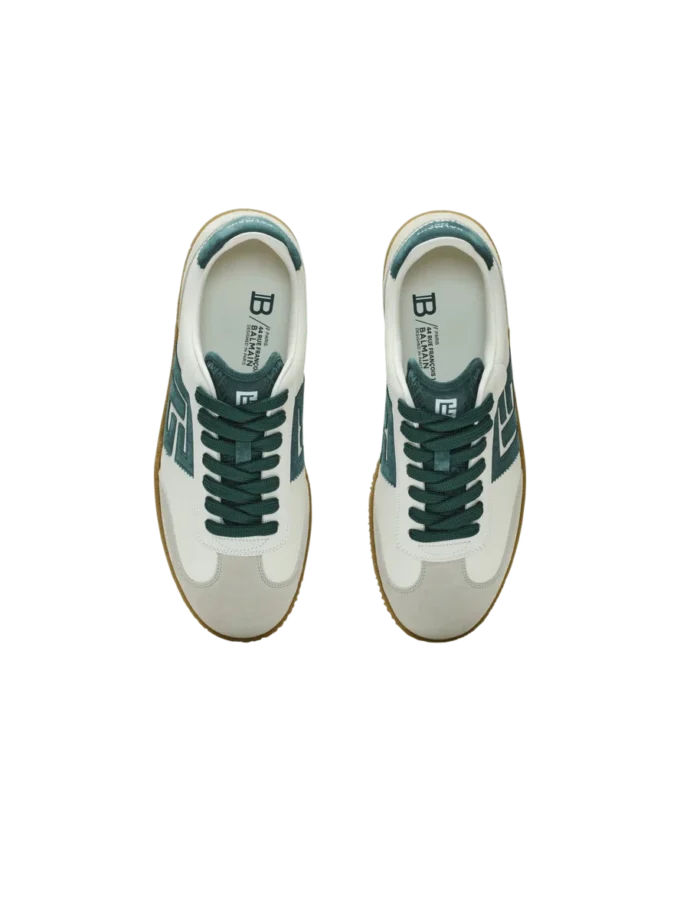 Balmain Swan sneakers i mocka och slätt läder Balmain Swan sneakers i mocka och slätt läder