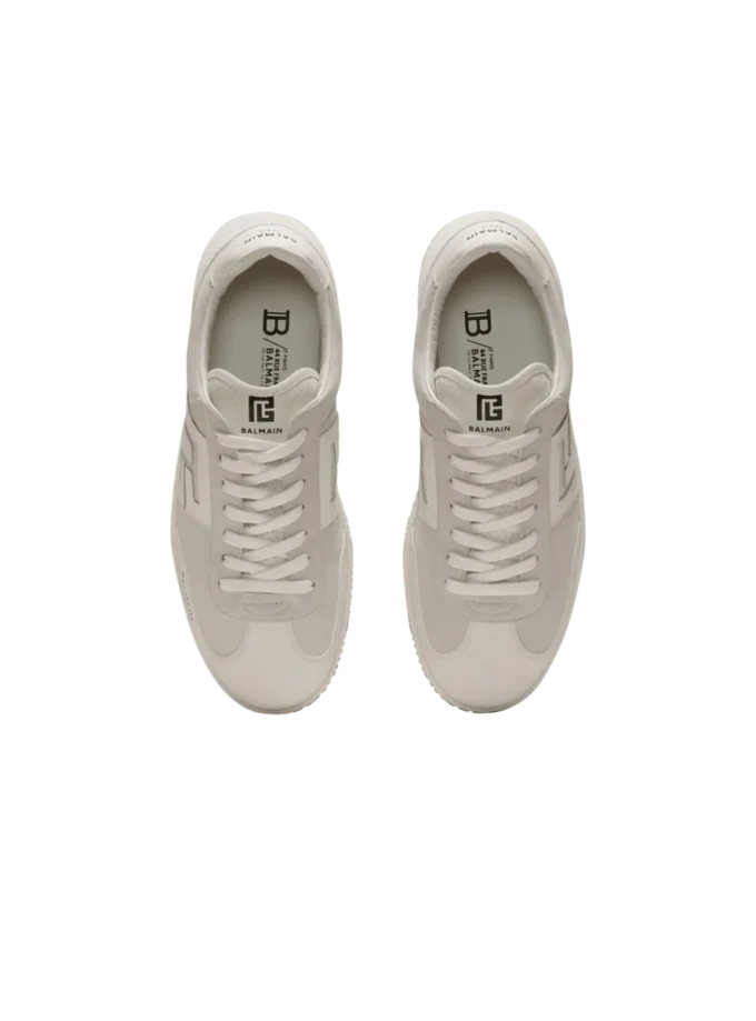 Balmain Swan sneakers i mocka och slätt läder Balmain Swan sneakers i mocka och slätt läder