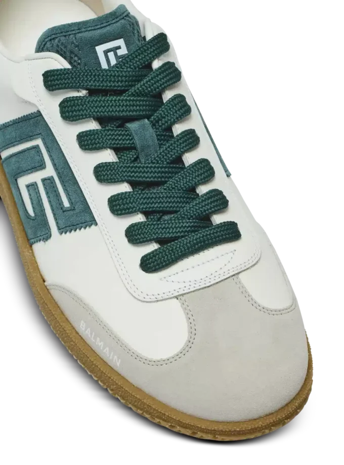 Balmain Swan sneakers i mocka och slätt läder Balmain Swan sneakers i mocka och slätt läder