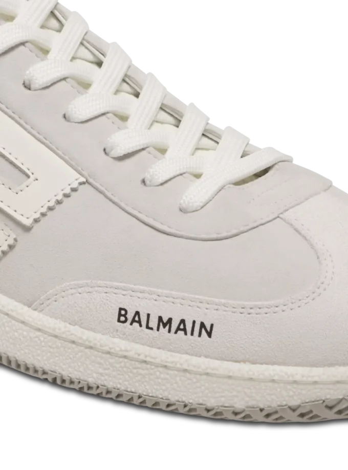 Balmain Swan sneakers i mocka och slätt läder Balmain Swan sneakers i mocka och slätt läder