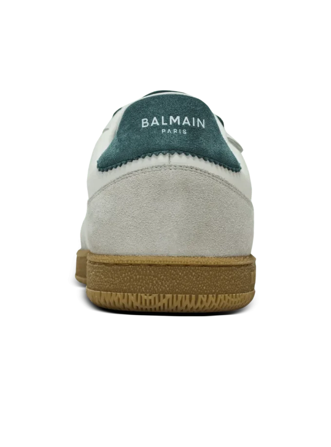 Balmain Swan sneakers i mocka och slätt läder Balmain Swan sneakers i mocka och slätt läder