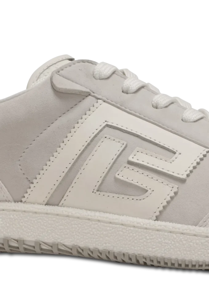 Balmain Swan sneakers i mocka och slätt läder Balmain Swan sneakers i mocka och slätt läder