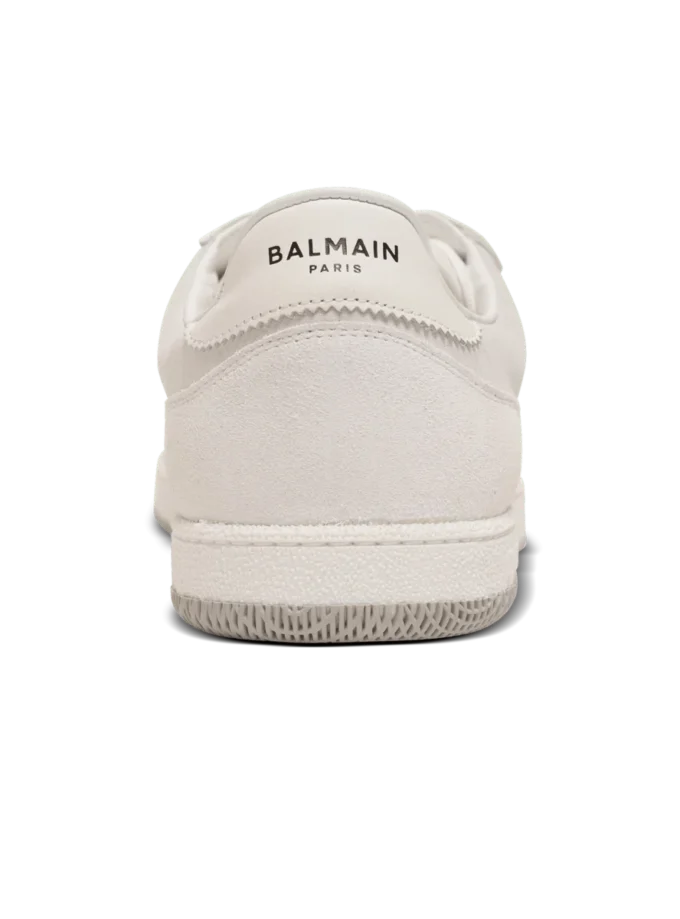 Balmain Swan sneakers i mocka och slätt läder Balmain Swan sneakers i mocka och slätt läder