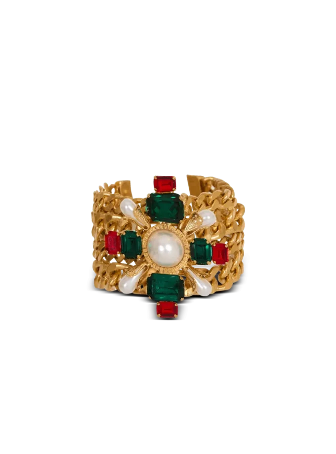 Barockarmband med kedjor och pärlor