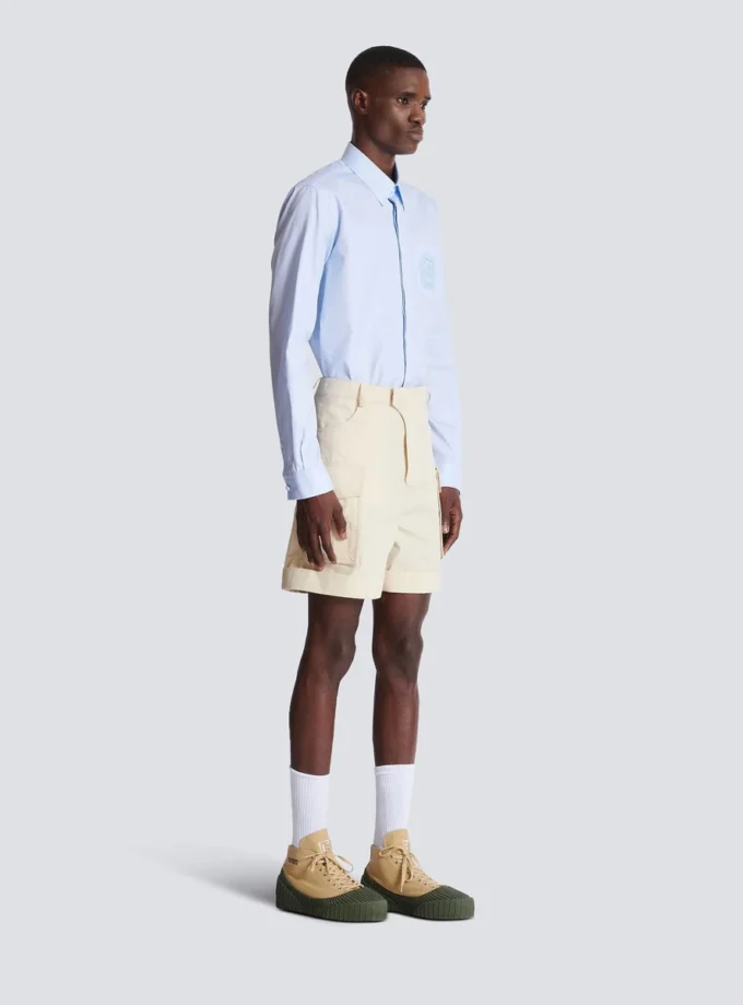 Bermudashorts i bomullstwill