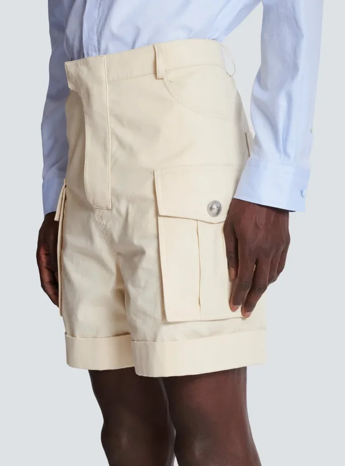 Bermudashorts i bomullstwill