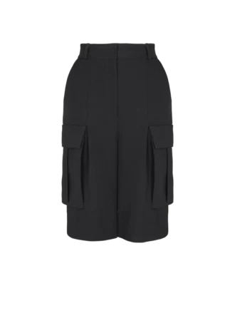 Bermudashorts i grain de poudre-ull
