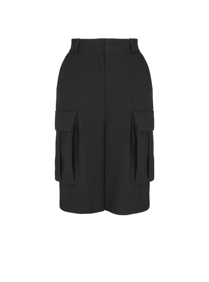Bermudashorts i grain de poudre-ull