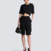 Bermudashorts i grain de poudre-ull