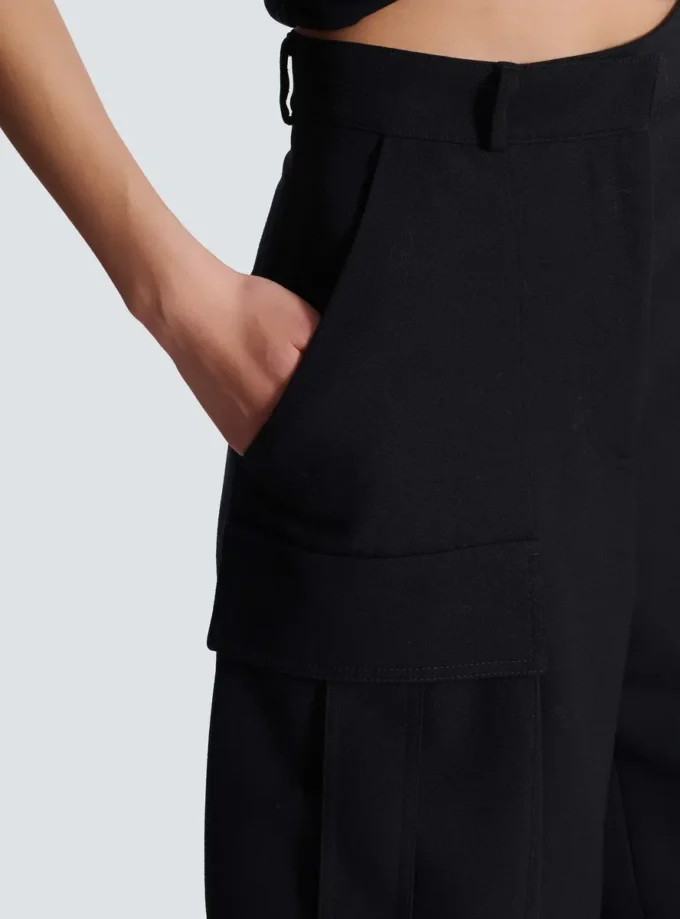 Bermudashorts i grain de poudre-ull