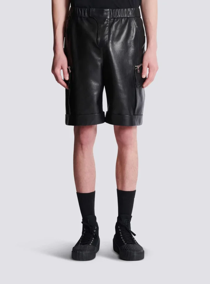 Bermudashorts i läder Bermudashorts i läder