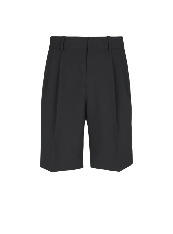 Bermudashorts i ull med insydda veck Bermudashorts i ull med insydda veck