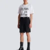Bermudashorts i ull med insydda veck Bermudashorts i ull med insydda veck