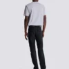 Bikerjeans i svart vintage-denim