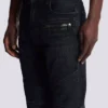 Bikerjeans i svart vintage-denim