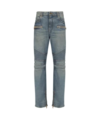 Bikerjeans i vintage-denim