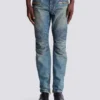 Bikerjeans i vintage-denim