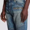 Bikerjeans i vintage-denim