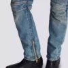 Bikerjeans i vintage-denim