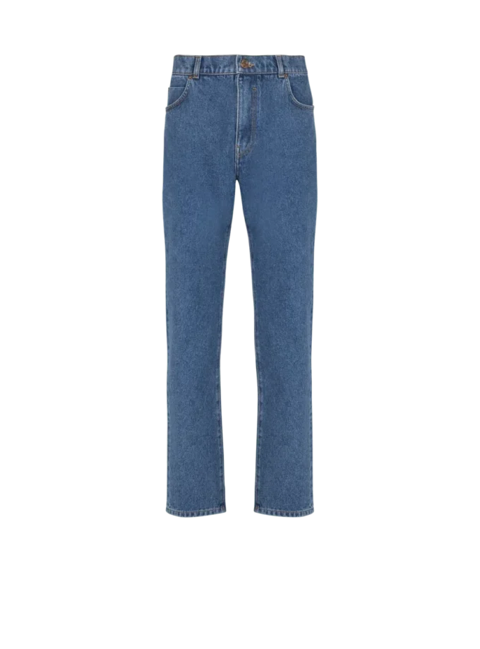 Blå jeans i rak modell Blå jeans i rak modell