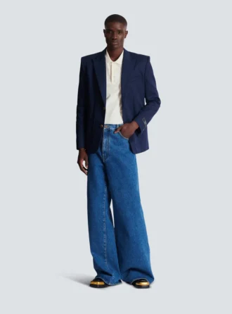 Blå jeans med vida ben