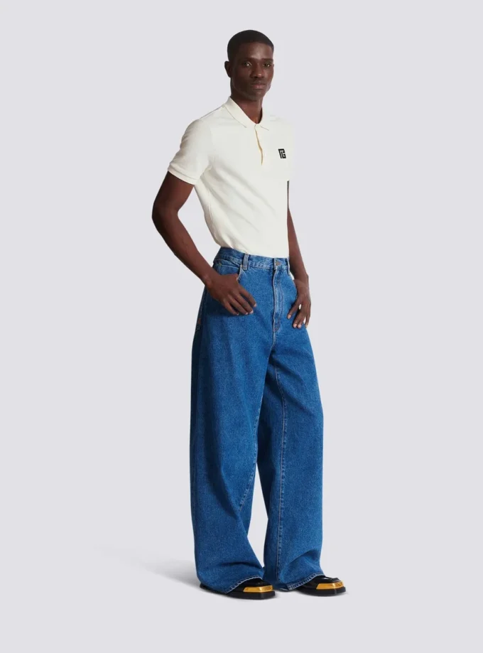 Blå jeans med vida ben Blå jeans med vida ben