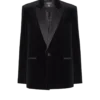 Blazer i sammet och satin med 1 knapp