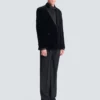 Blazer i sammet och satin med 1 knapp