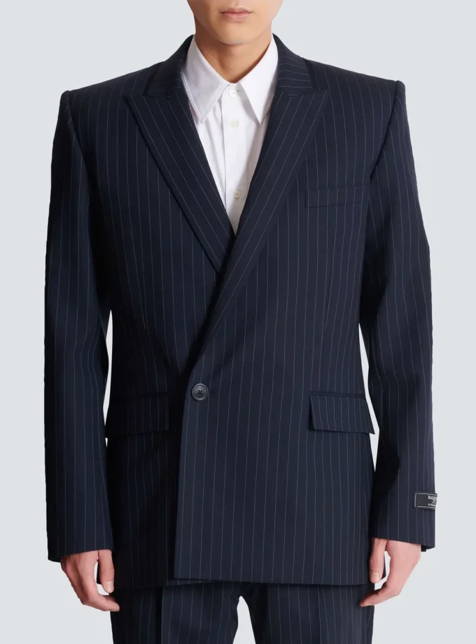 Blazer i ull med smala ränder Blazer i ull med smala ränder