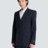 Blazer i ull med smala ränder Blazer i ull med smala ränder