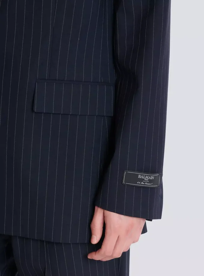 Blazer i ull med smala ränder Blazer i ull med smala ränder
