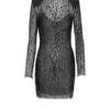 Bodycon-klänning i spets med leopardmönster