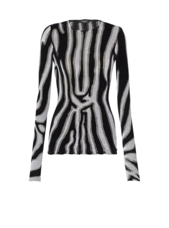Bodycon-top i sammet med zebramönster