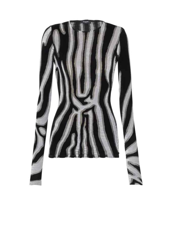Bodycon-top i sammet med zebramönster