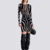Bodycon-top i sammet med zebramönster