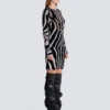 Bodycon-top i sammet med zebramönster