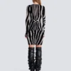 Bodycon-top i sammet med zebramönster