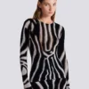 Bodycon-top i sammet med zebramönster