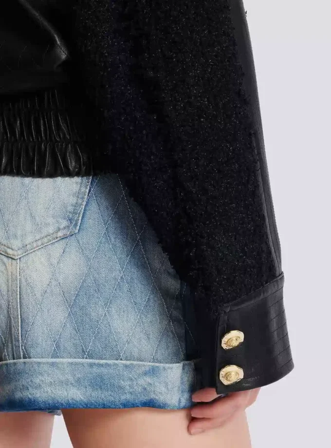 Bomberjacka i tweed och läder