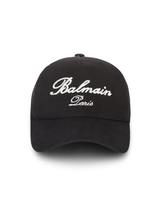 Bomullskeps med Balmain Signature-broderi