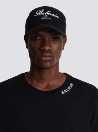 Bomullskeps med Balmain Signature-broderi