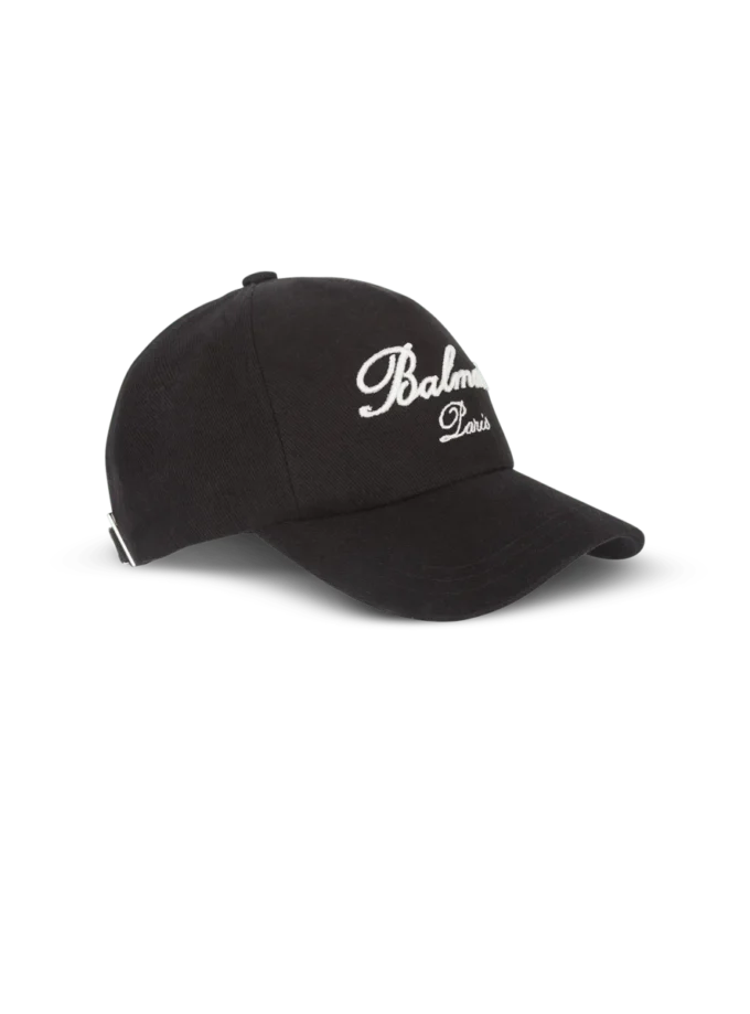 Bomullskeps med Balmain Signature-broderi