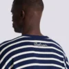 Bomullströja med collegeemblem och bretonska ränder