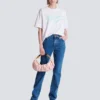 Boxig T-shirt med Balmain Paris Brush-tryck Boxig T-shirt med Balmain Paris Brush-tryck