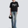 Boxig T-shirt med Balmain Paris Brush-tryck Boxig T-shirt med Balmain Paris Brush-tryck