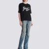 Boxig T-shirt med Balmain Paris Brush-tryck Boxig T-shirt med Balmain Paris Brush-tryck