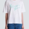 Boxig T-shirt med Balmain Paris Brush-tryck Boxig T-shirt med Balmain Paris Brush-tryck